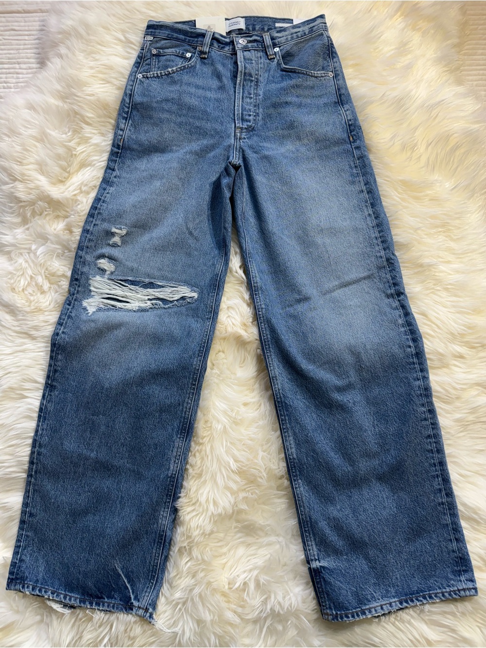 Citizens Of Humanity Relaxed Wide-Leg Jeans - Blue Distressed